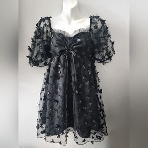 Thirty/Thirty Black Butterfly Dress Size Large